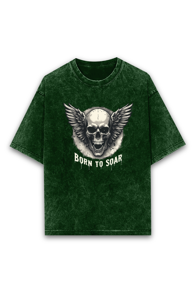 Born to Soar Acid Wash Oversized T-Shirt