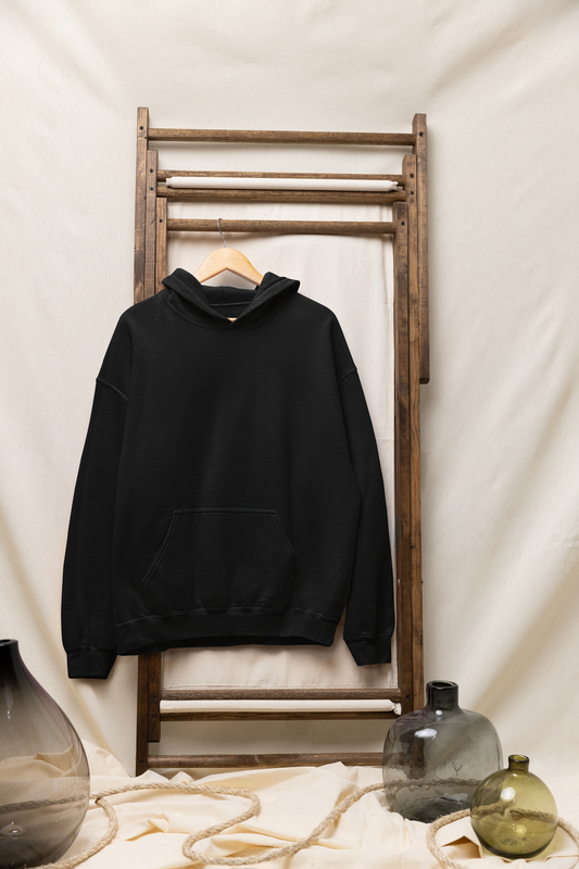 Premium Oversized Basic Black Hoodie